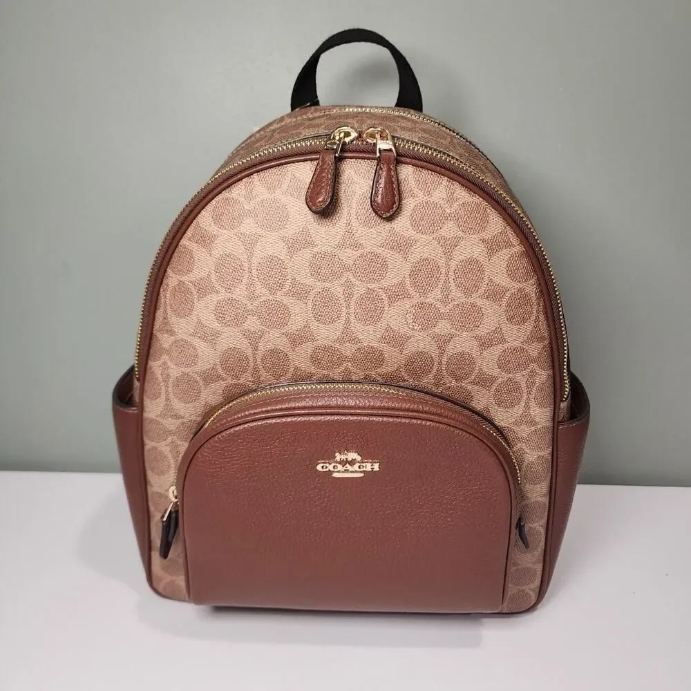NWT Coach CZ176 Court Backpack Gold Tan Brown